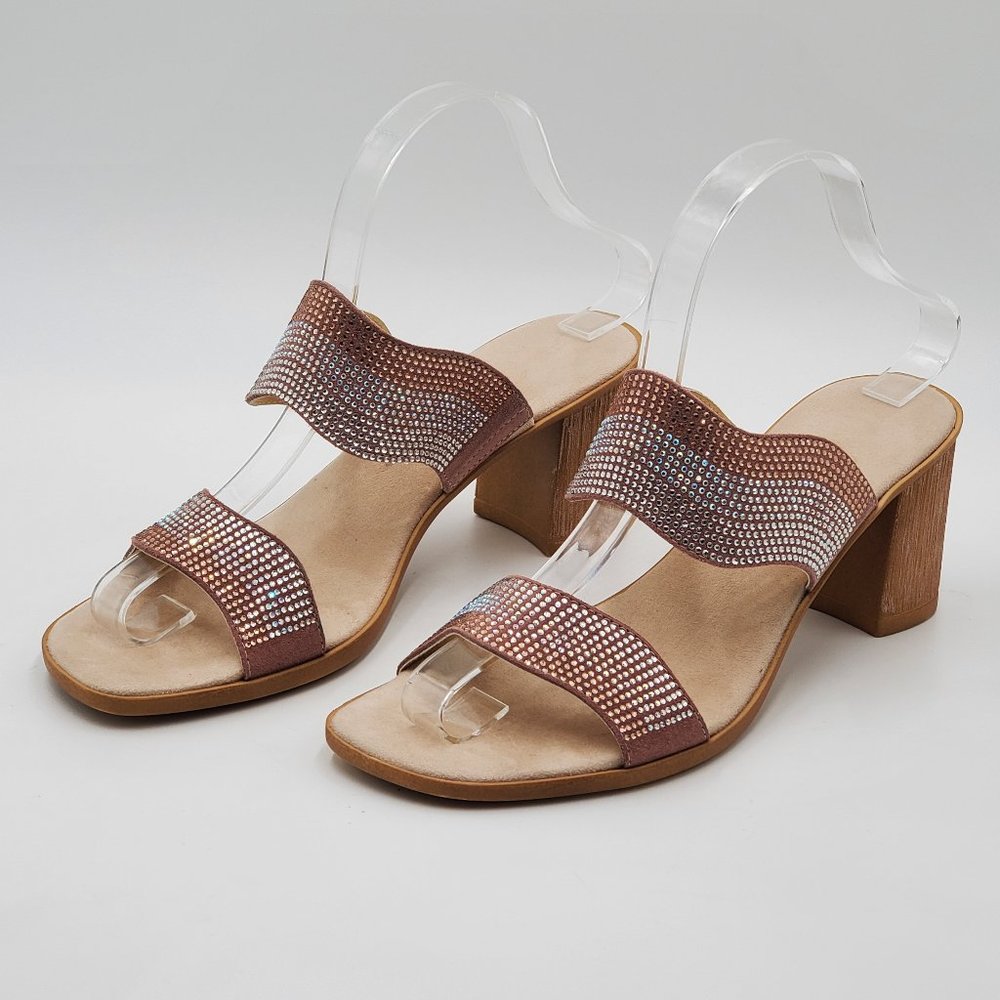 Onex Rhinestone Block Heel Sandals - Picture 3 of 16